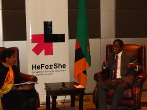 PRESIDENT Lungu during a bilateral meeting with UN Women head, Phumzile Mlambo-Ngcuka on 15th June, 2015 in Johannesburg