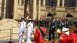 Inspecting the Guard of Honour